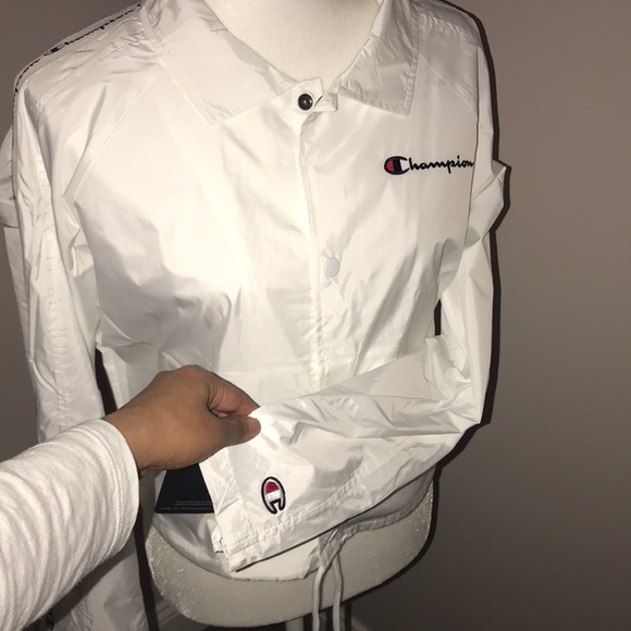 Champion cropped wind jacket zip white NWT medium - Picture 6 of 15